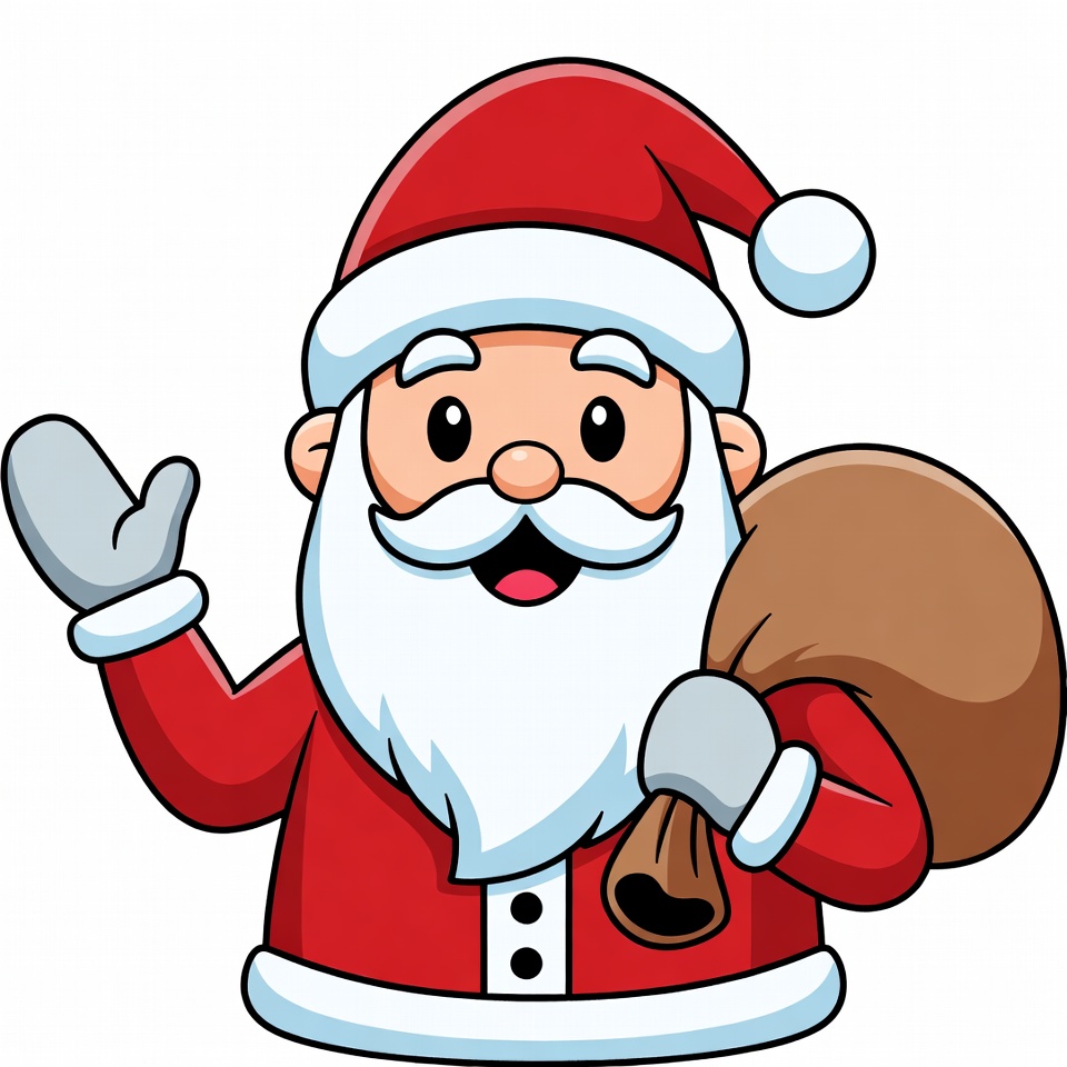 Santa claus waving and smiling happily Santa claus waving and smiling happily