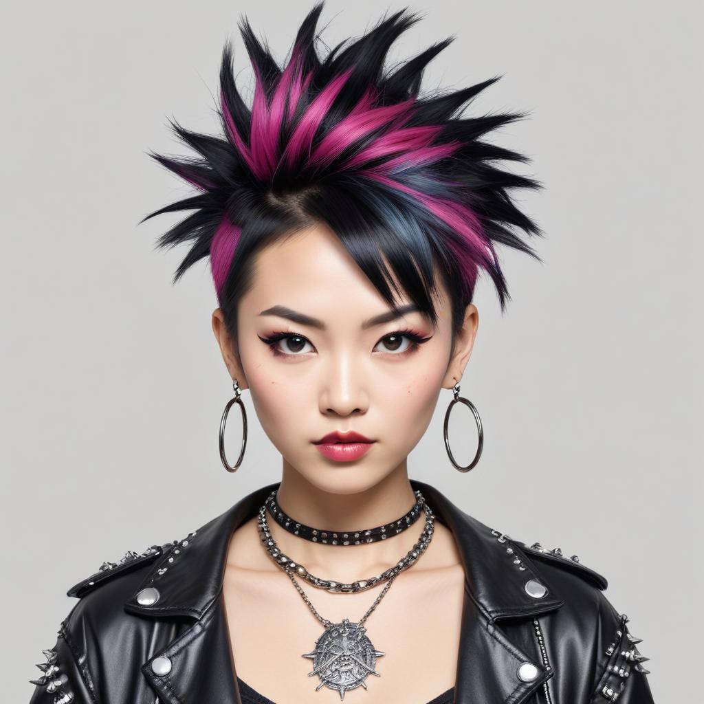 Bold punk hairstyle with vibrant colors Bold punk hairstyle with vibrant colors