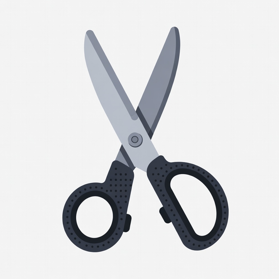 Scissors resting on white background Scissors resting on white background