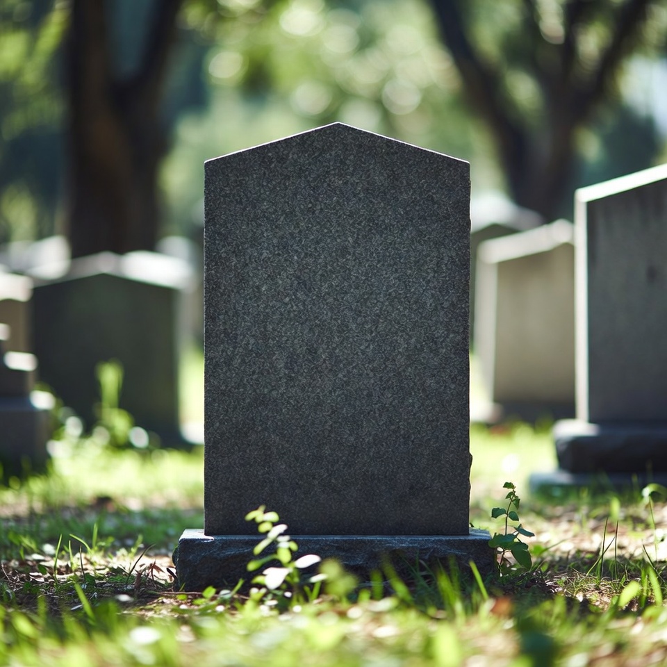 Gravestone in a peaceful cemetery Gravestone in a peaceful cemetery