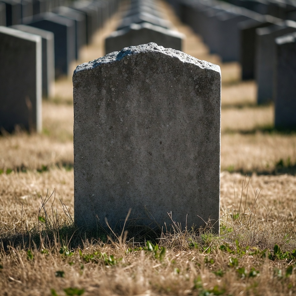 Gravestones in a quiet cemetery Gravestones in a quiet cemetery