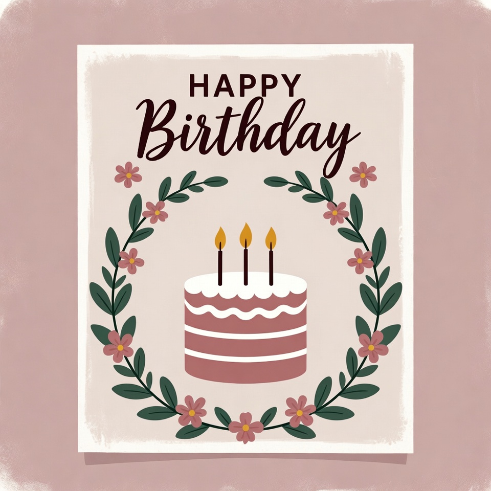 Happy birthday cake with flowers Happy birthday cake with flowers