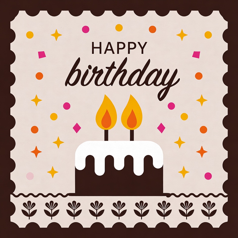 Festive birthday cake design with candles Festive birthday cake design with candles