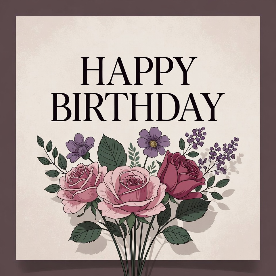 Celebratory floral birthday design Celebratory floral birthday design