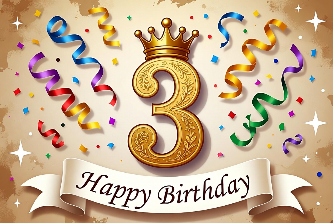 Celebrating a third birthday joyfully Celebrating a third birthday joyfully