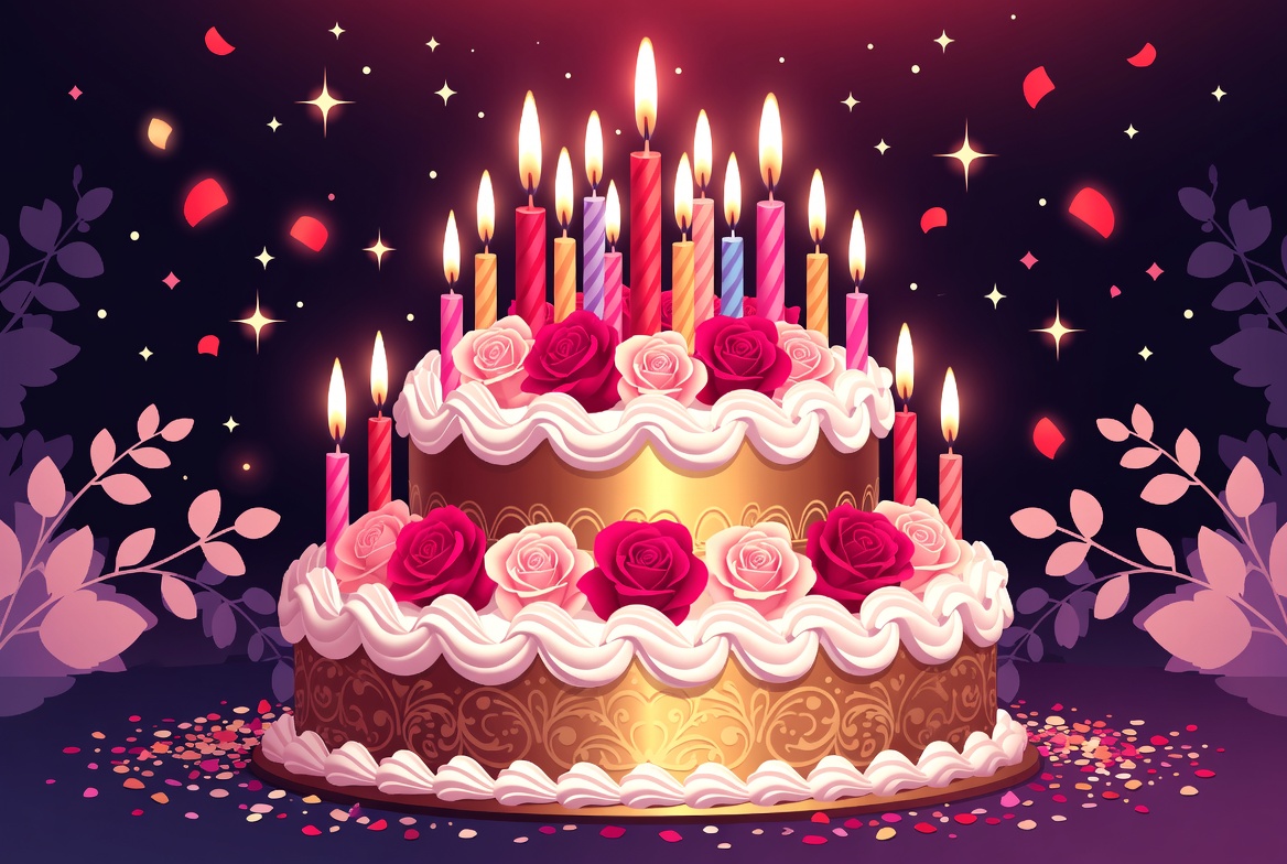 Colorful birthday cake celebration Colorful birthday cake celebration