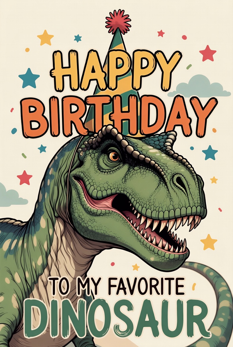 Birthday celebration for a dinosaur Birthday celebration for a dinosaur