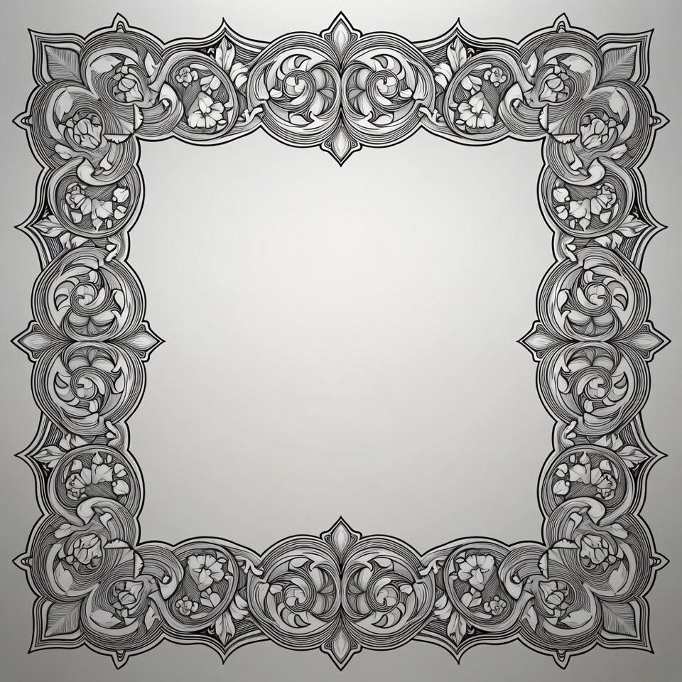 Decorative floral border design Decorative floral border design