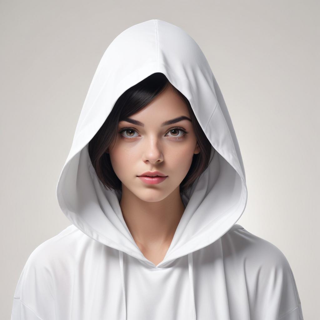 Mysterious figure in white hoodie Mysterious figure in white hoodie