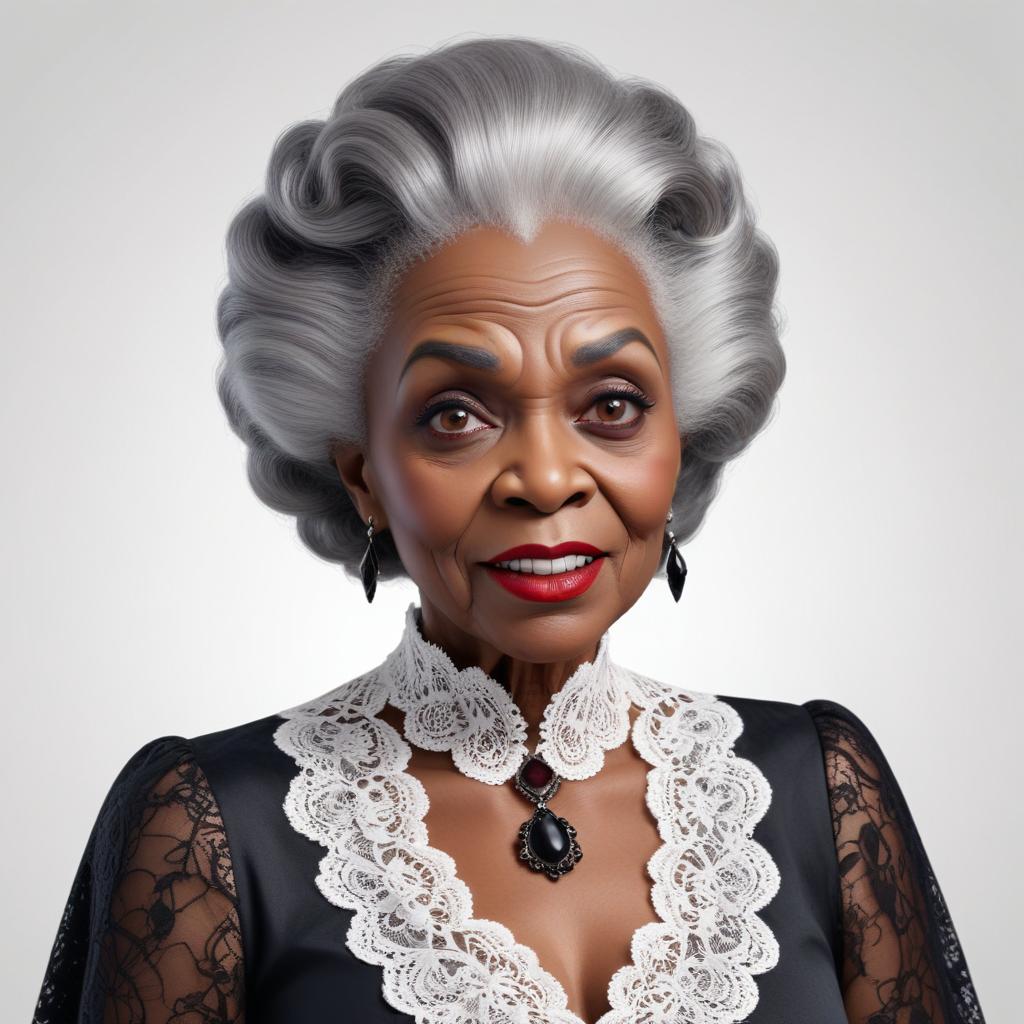 Elegant elderly woman in vintage attire Elegant elderly woman in vintage attire