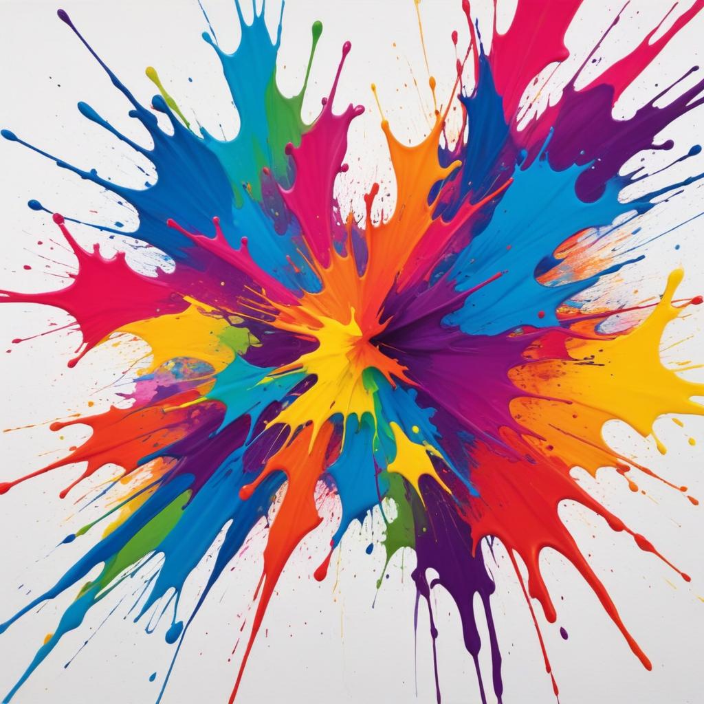 Colorful paint splash explosion art creation Colorful paint splash explosion art creation