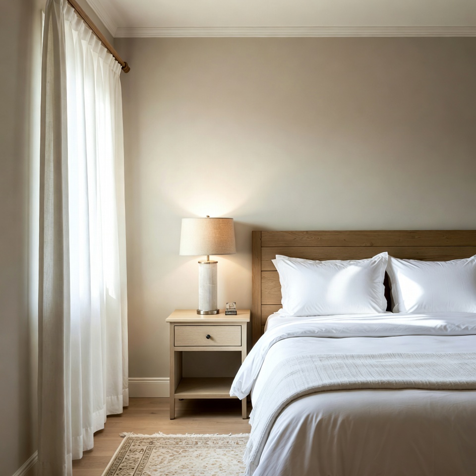 Cozy bedroom with natural light Cozy bedroom with natural light