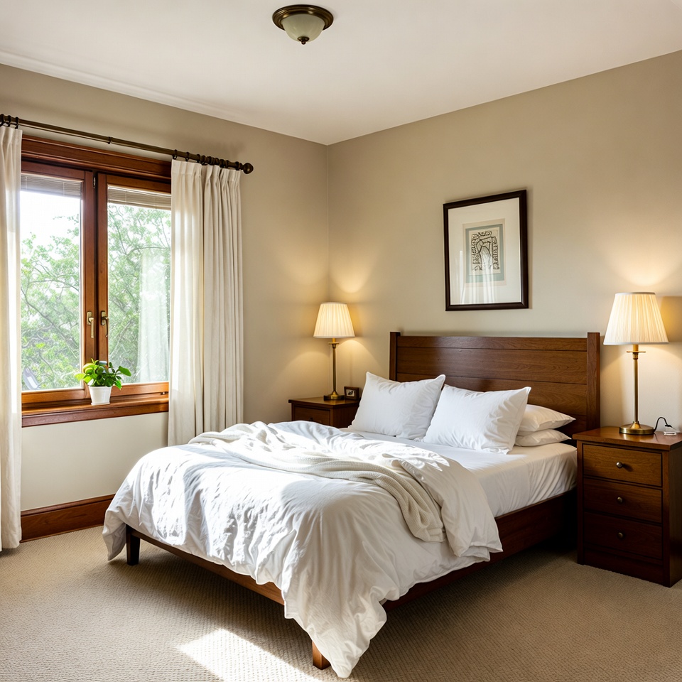 Cozy bedroom with natural light Cozy bedroom with natural light