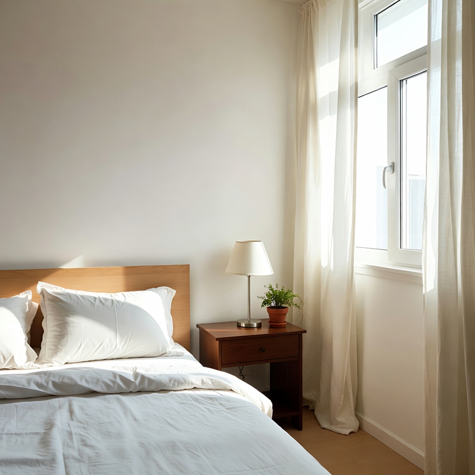 Cozy bedroom with natural light Cozy bedroom with natural light