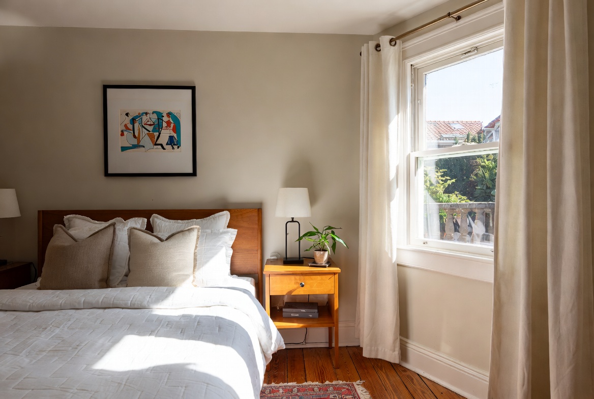 Cozy bedroom with natural light Cozy bedroom with natural light