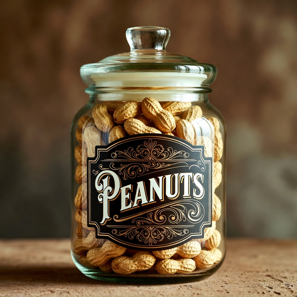 Peanuts in a glass jar Peanuts in a glass jar