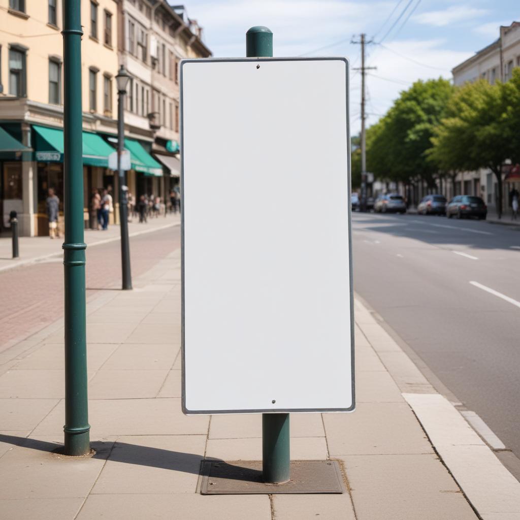 Blank sign on city street Blank sign on city street