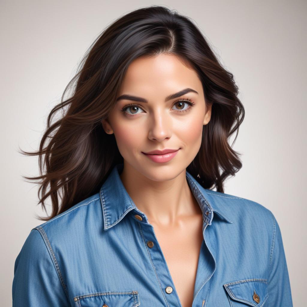 Confident woman in denim shirt Confident woman in denim shirt