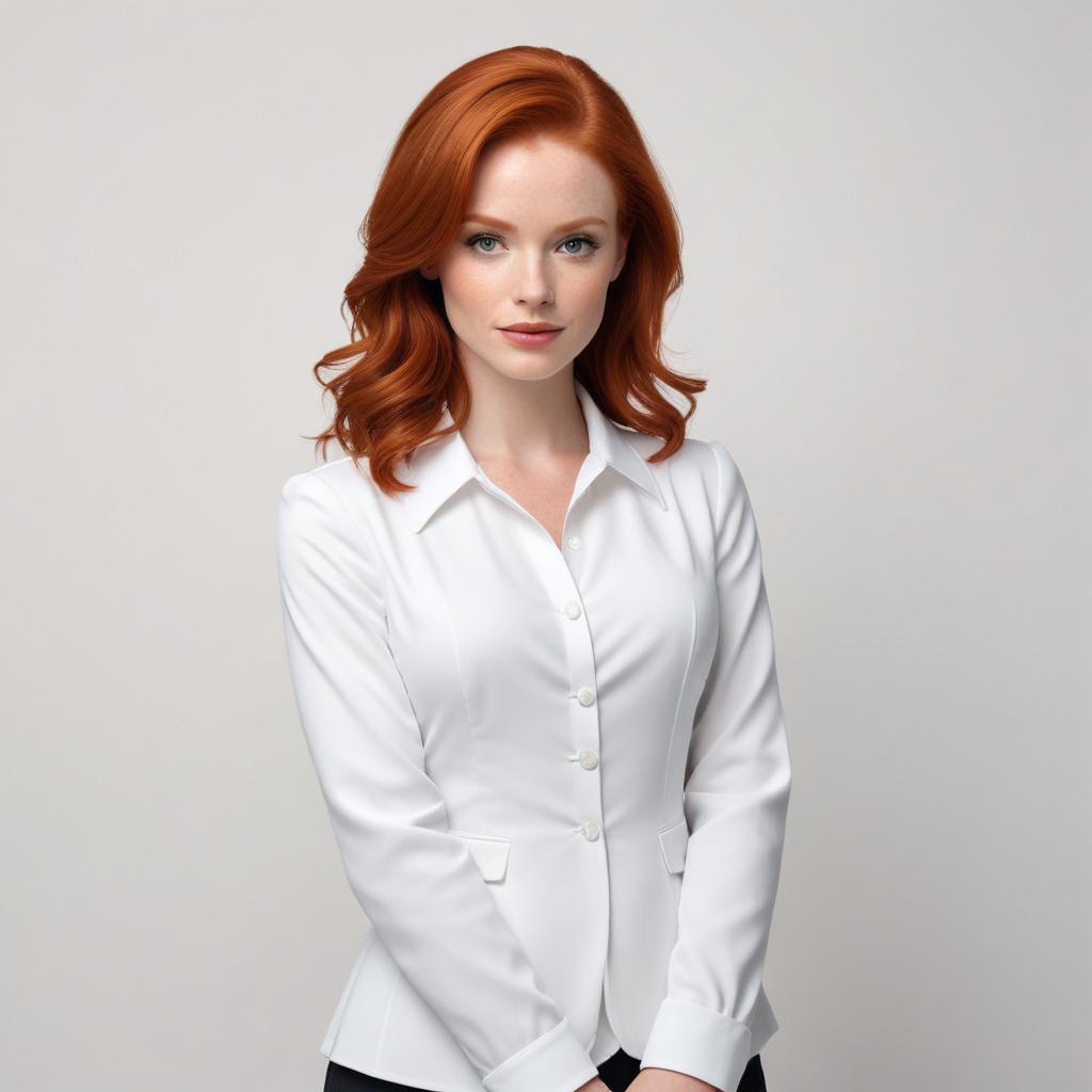 Confident woman in white blouse Confident woman in white blouse