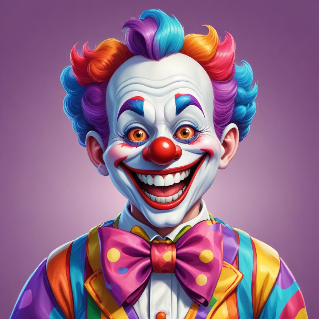 Colorful clown with bright smile Colorful clown with bright smile