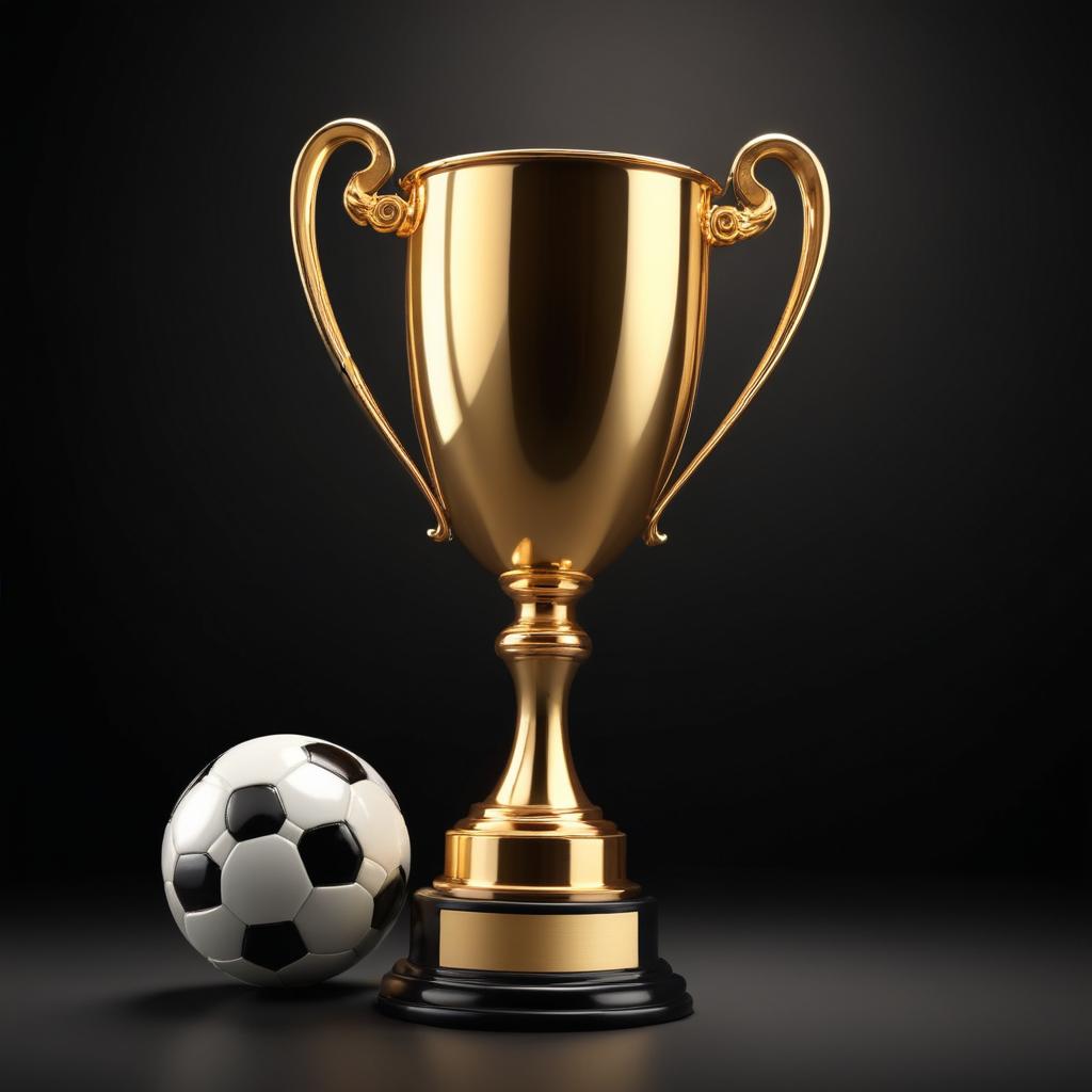 Soccer trophy and ball display Soccer trophy and ball display