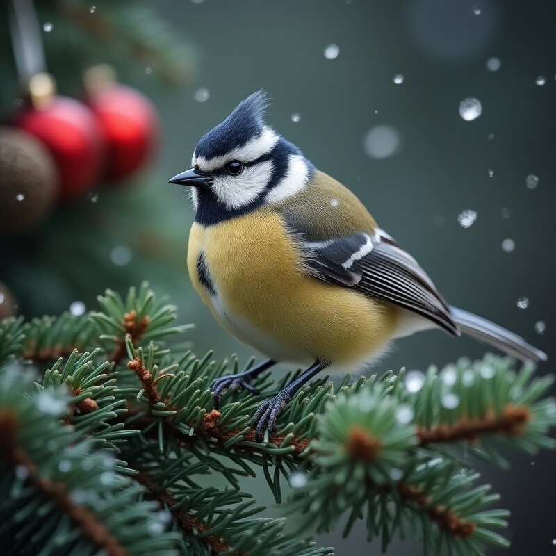 Blue tit on winter branches Blue tit on winter branches
