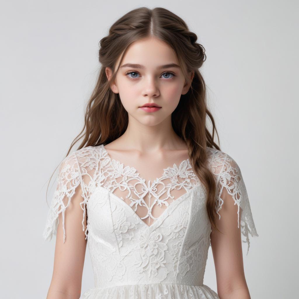 Elegant young girl in wedding dress Elegant young girl in wedding dress