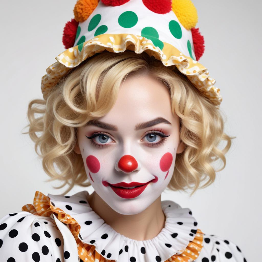 Colorful clown with playful makeup Colorful clown with playful makeup