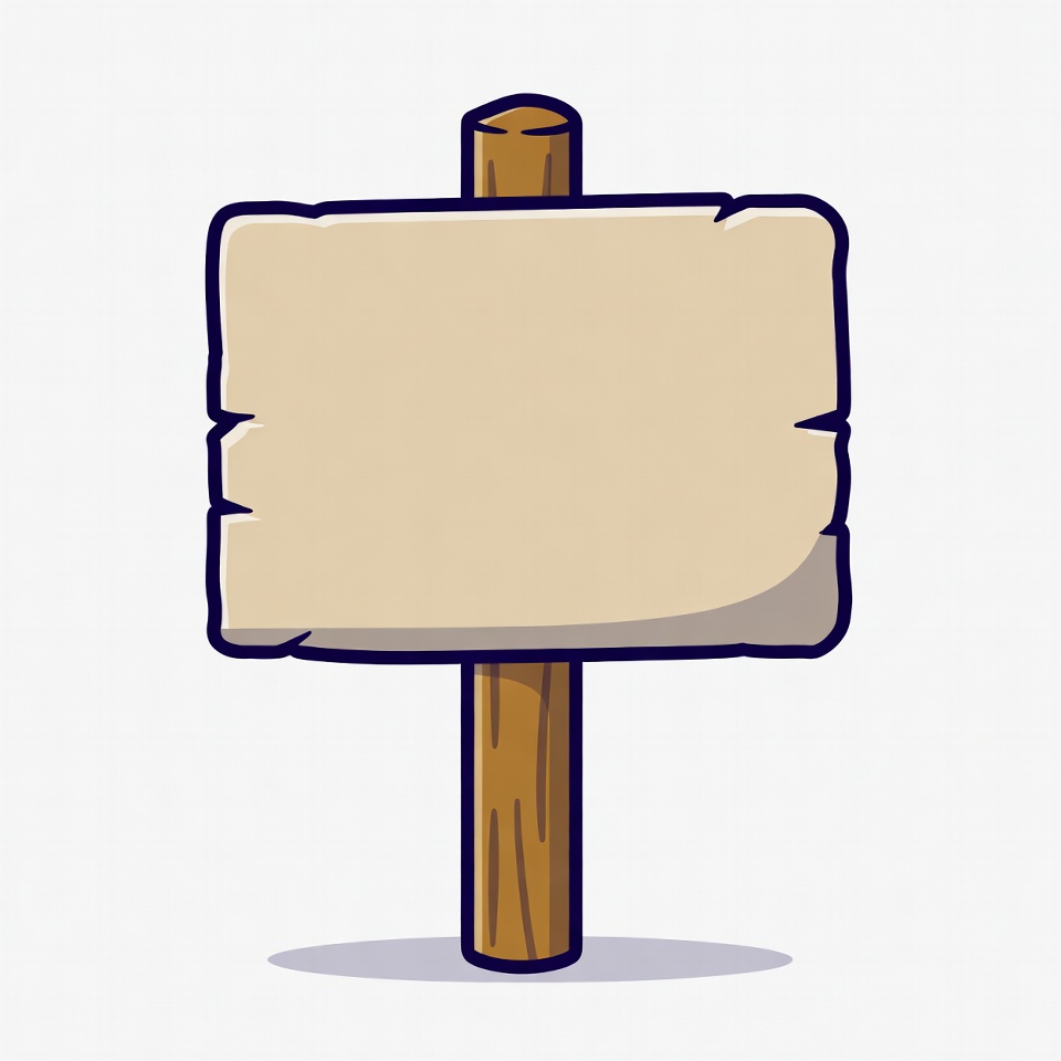 Blank wooden sign on a post Blank wooden sign on a post