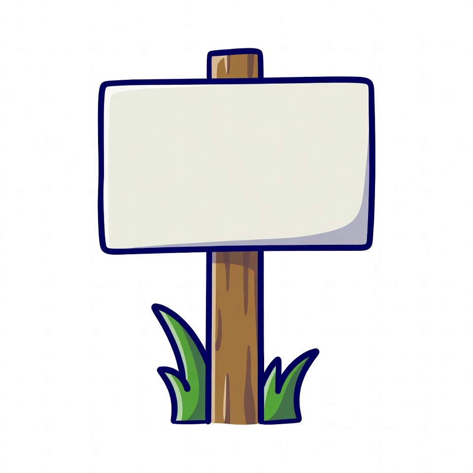 Blank sign on a wooden post Blank sign on a wooden post