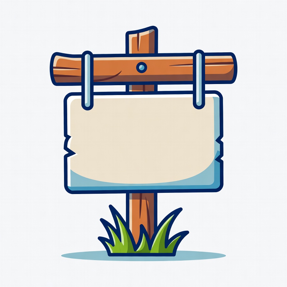 Wooden sign on a grassy area Wooden sign on a grassy area