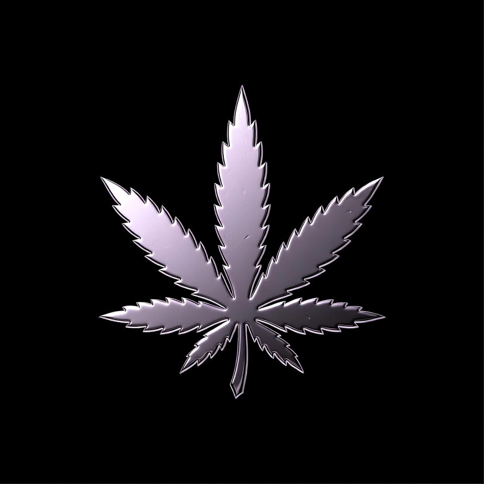 Silver cannabis leaf graphic design Silver cannabis leaf graphic design