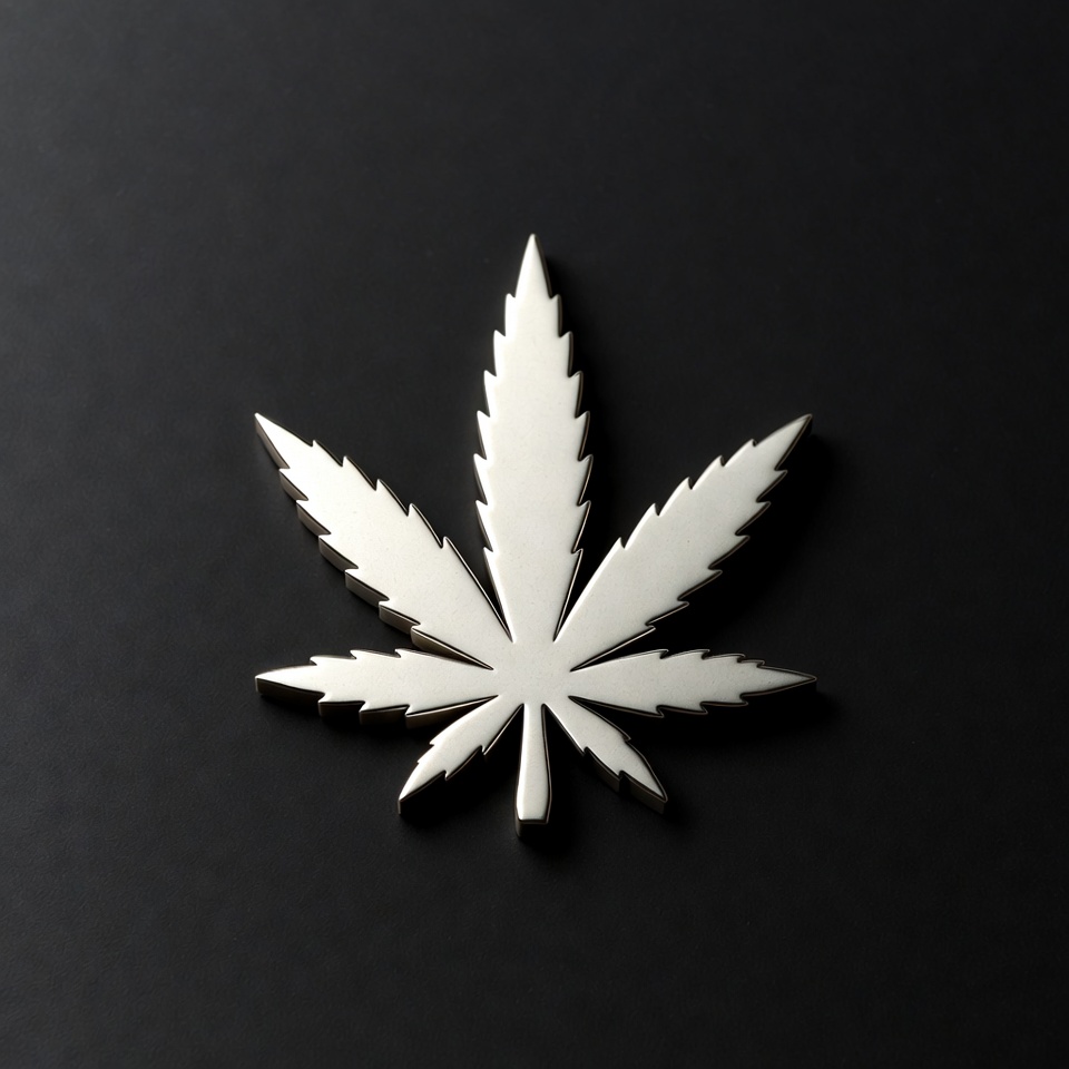 Silver cannabis leaf design Silver cannabis leaf design