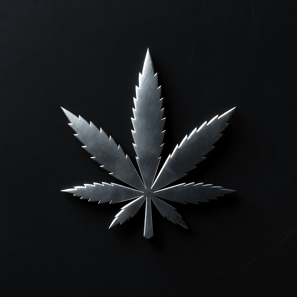 Silver cannabis leaf design Silver cannabis leaf design