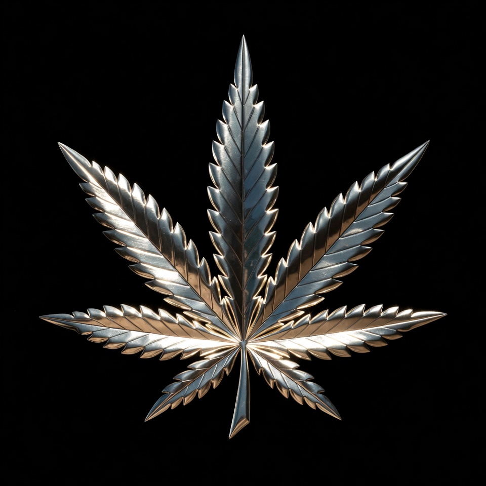 Metallic cannabis leaf design Metallic cannabis leaf design