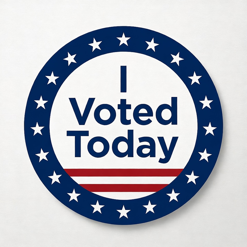 Voter sticker promoting civic engagement Voter sticker promoting civic engagement