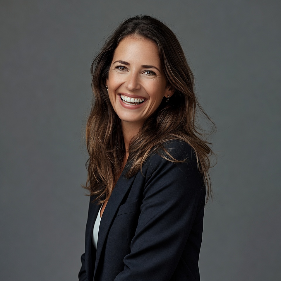 Smiling woman in professional outfit Smiling woman in professional outfit