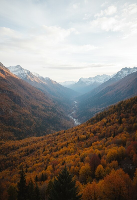 Majestic valley during autumn scenery Majestic valley during autumn scenery
