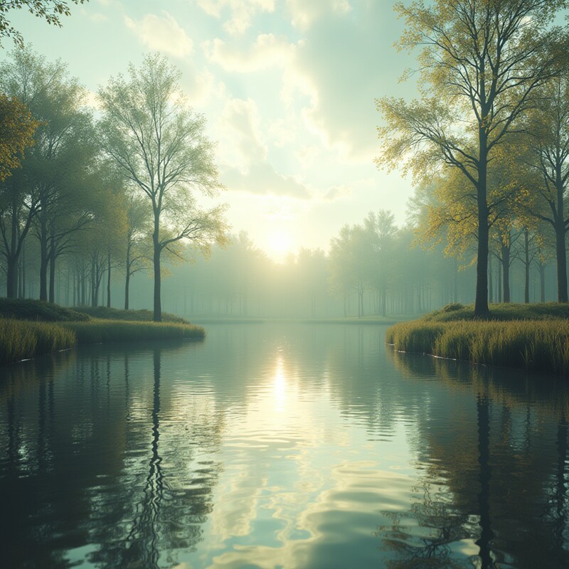 Calm morning by the lake Calm morning by the lake