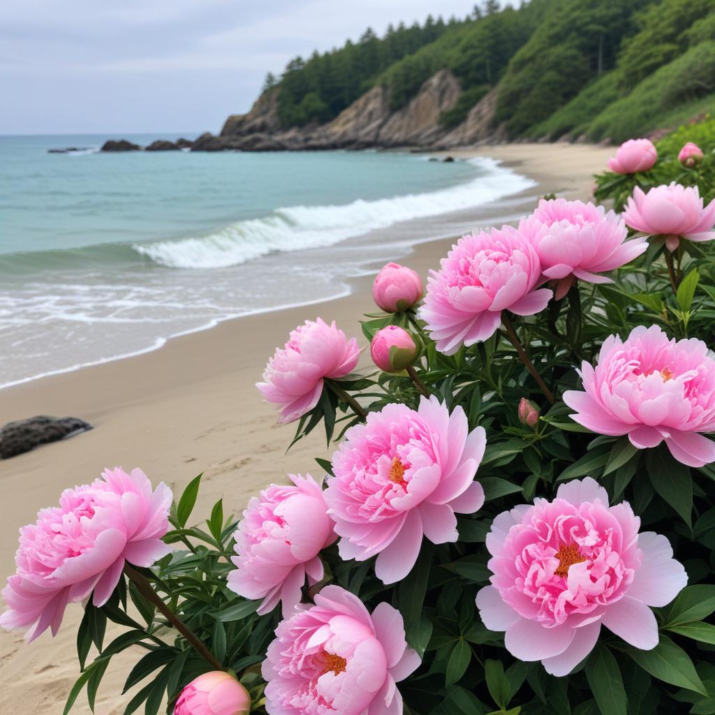 Pink blossoms by the beach Pink blossoms by the beach