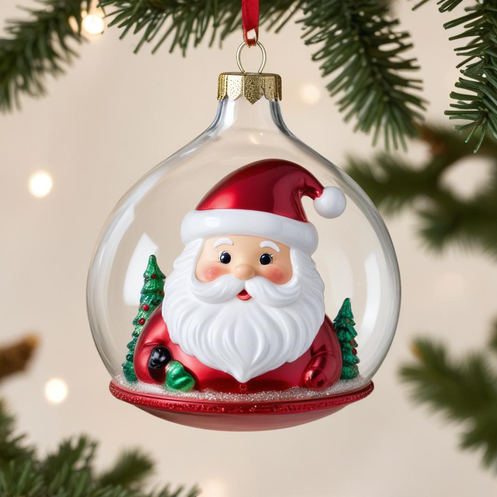 Santa ornament hanging on tree Santa ornament hanging on tree