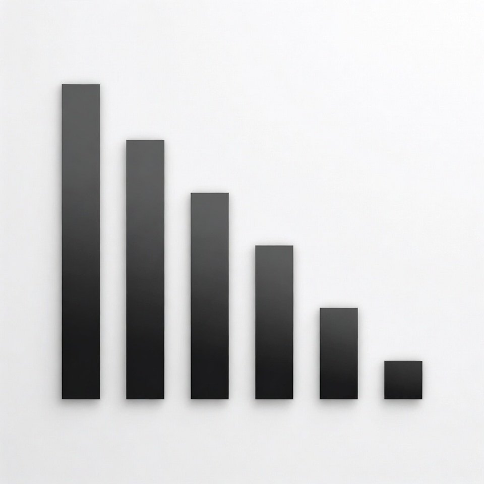 Black bar graph on a white background Black bar graph on a white background