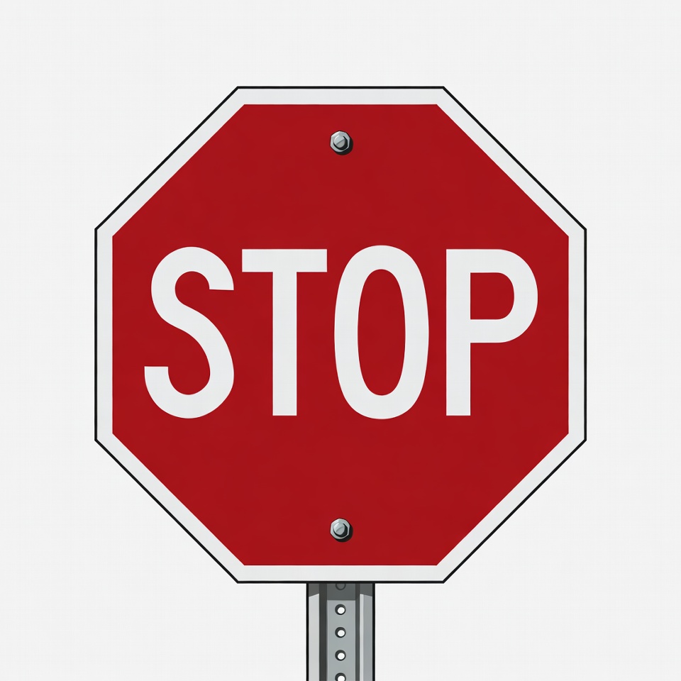 Stop sign on a post Stop sign on a post