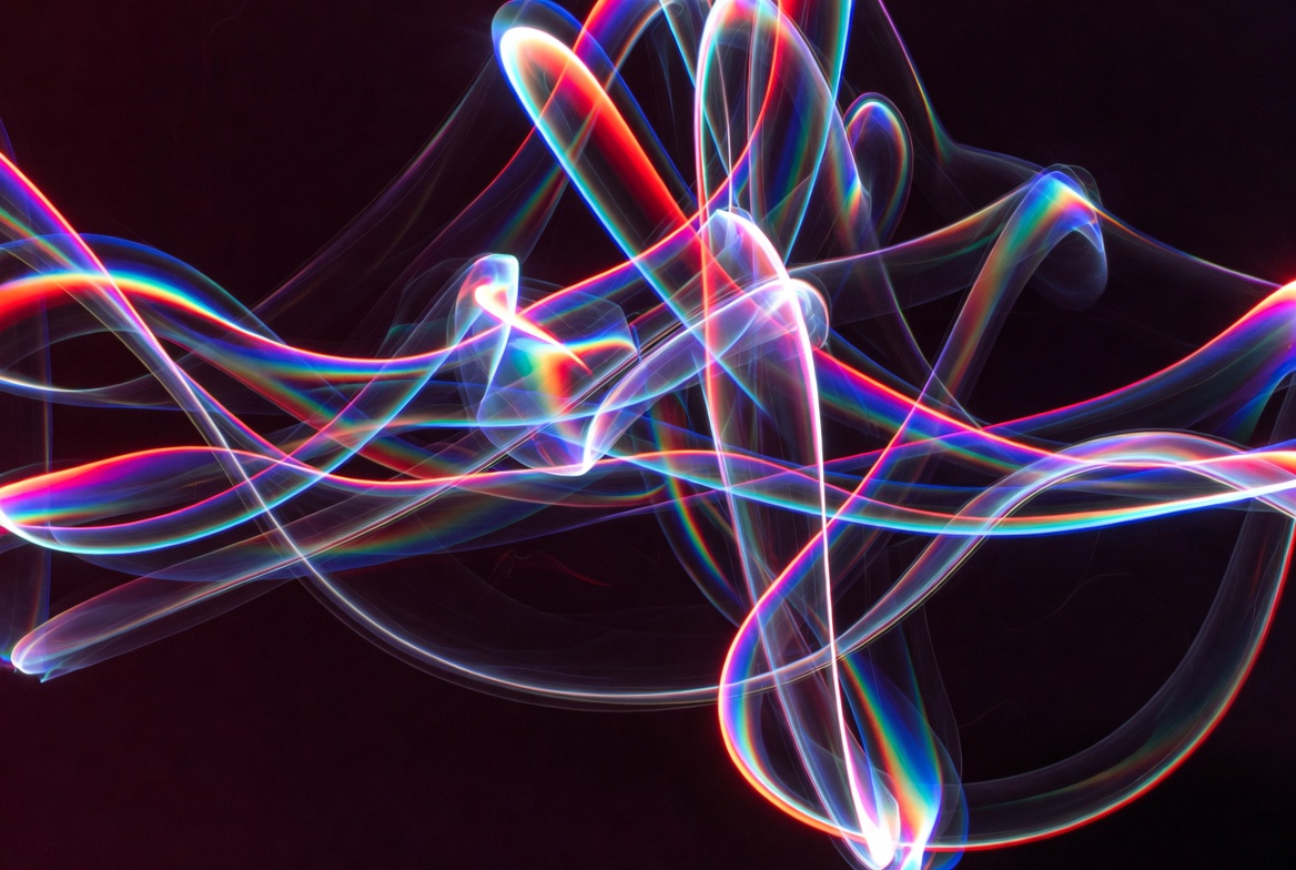 Colorful light patterns in motion Colorful light patterns in motion