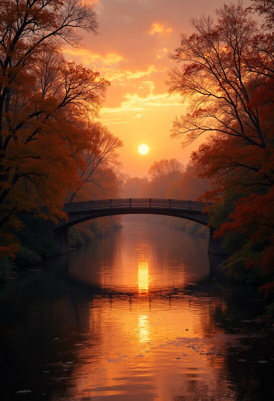 Beautiful sunset over peaceful river Beautiful sunset over peaceful river
