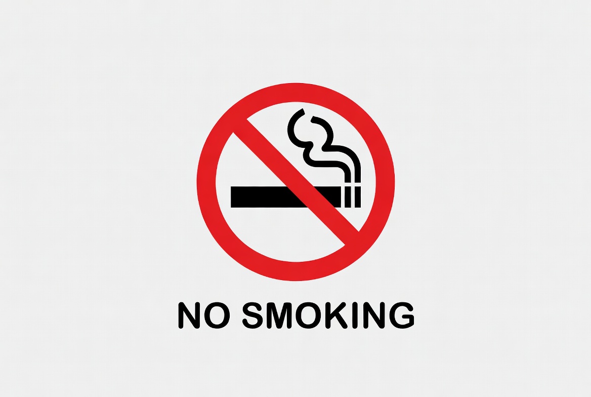 Clear no smoking warning sign Clear no smoking warning sign