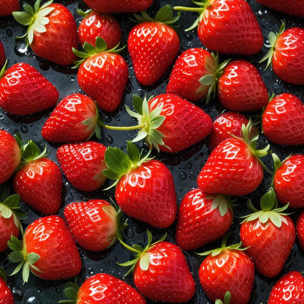 Fresh ripe strawberries on display Fresh ripe strawberries on display