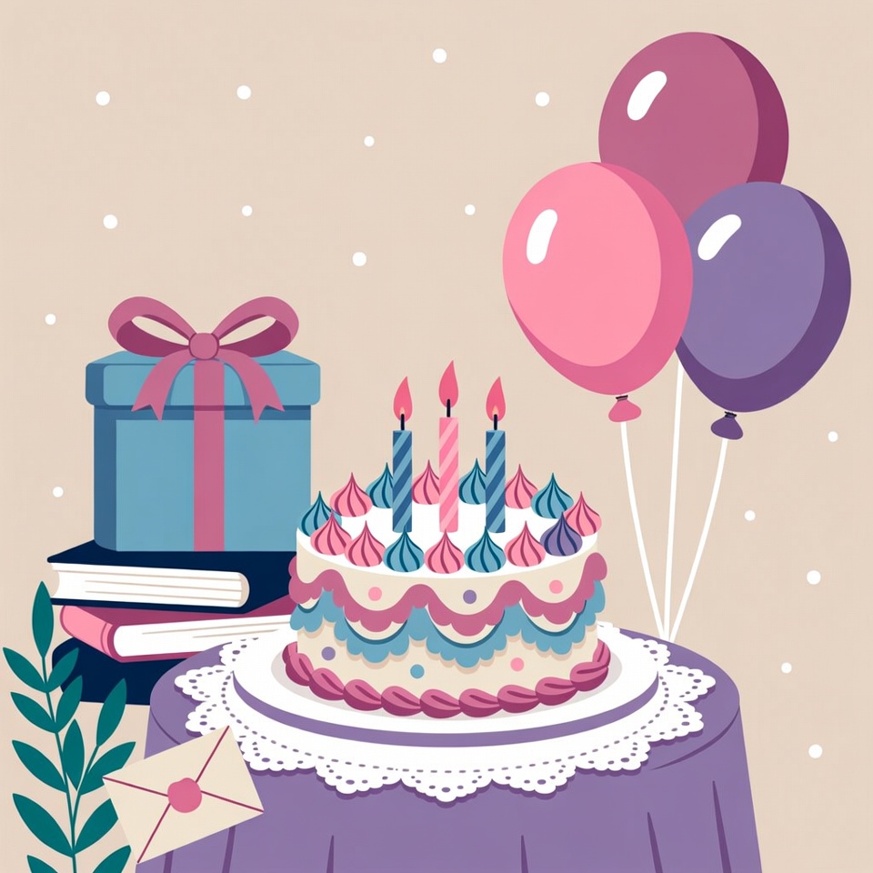 Birthday celebration with cake and gifts Birthday celebration with cake and gifts