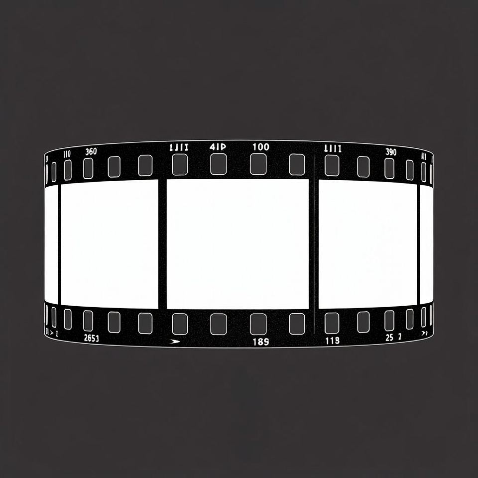 Film reel with empty frames displayed Film reel with empty frames displayed