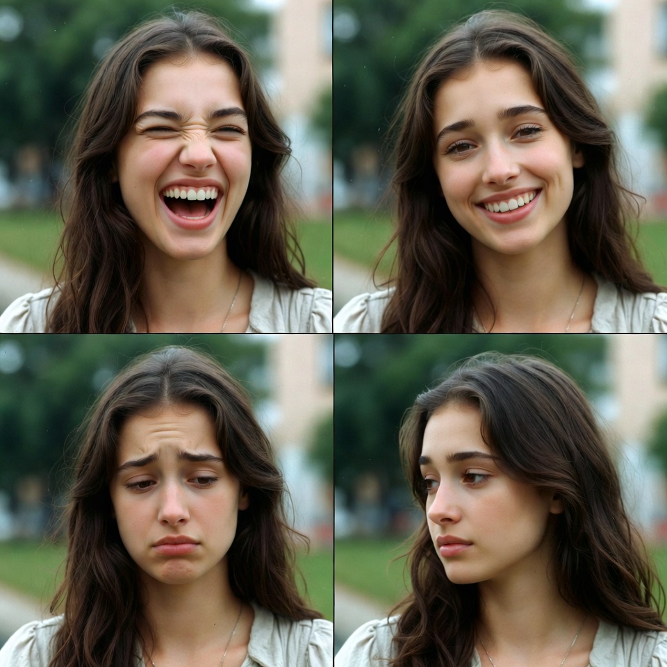 Expressions of a young woman outdoors Expressions of a young woman outdoors